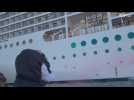 Fireworks launched at luxury cruise ship in Venice