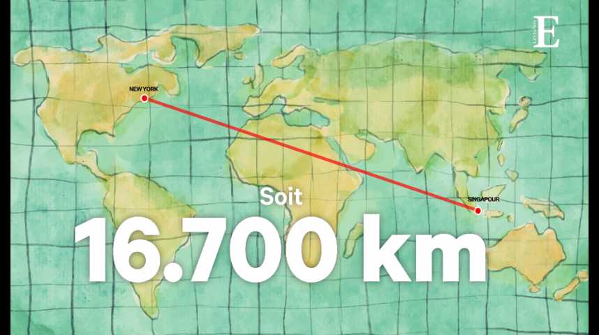 Illustration pour la vidéo Inauguré cette semaine, le vol commercial le plus long au monde dure 18h45