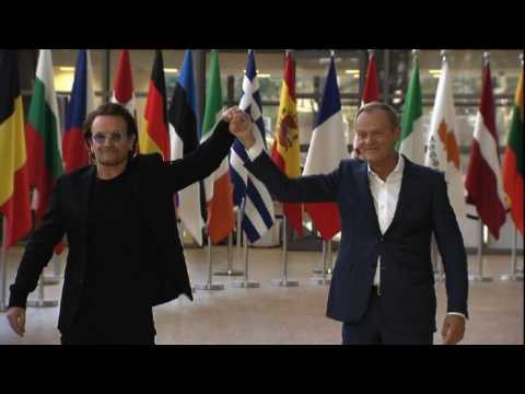 Bono meets EU Council President Donald Tusk in Brussels