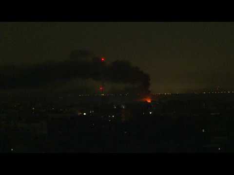 Smoke rises in Khan Yunis following Israeli strikes