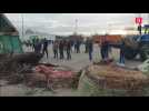 Une action des agriculteurs au péage de Castelnau-d'Estrétefonds