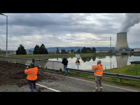Farmers blockade Golfech nuclear power plant in western France