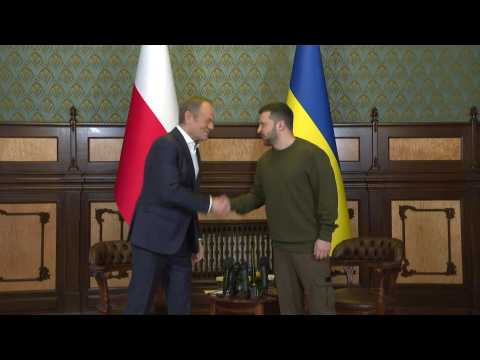 Zelensky welcomes Polish PM Donald Tusk in Kyiv