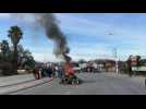 Perpignan : deuxième feu de pneus sur la route d'Espagne ce lundi après-midi