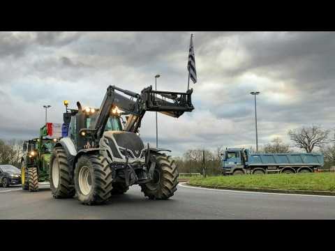 Another day of protests by French farmers in Rennes