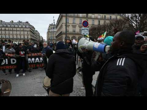 rally against French immigration bill in Paris