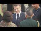 French president Macron welcomed at India's presidential palace