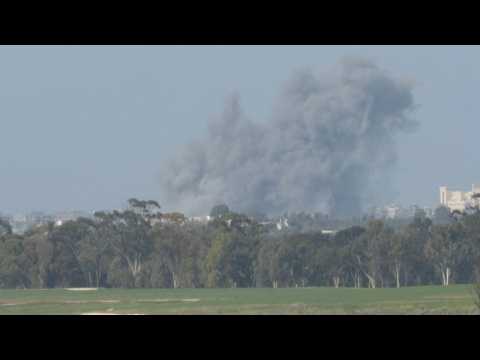 Heavy smoke rises over central Gaza following strikes