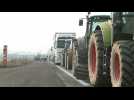 French farmers roadblock in the Drome region