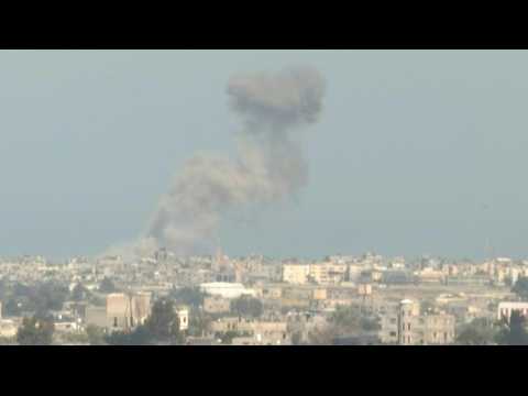Smoke rises in Gaza's Khan Yunis after strike