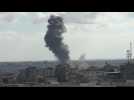 Smoke billows after strikes on Rafah, Khan Yunis
