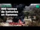 À Viviez, l'impressionnant incendie d'un entrepôt de batteries au lithium