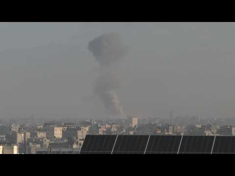Smoke over southern Khan Yunis, seen from Rafah