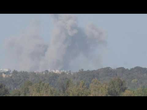 Smoke over southern Gaza, seen from Israel