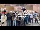 Manifestation devant le lycée Bayen à Châlons-en-Champagne