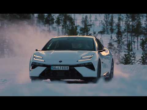 Lotus Emeya in Akoya White Driving Video in Cold Weather
