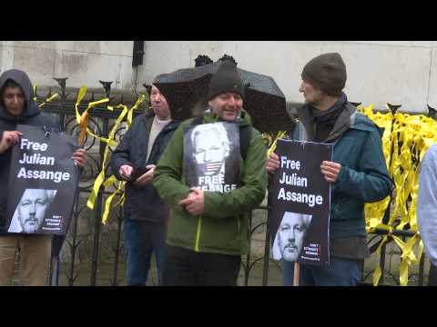 Assange supporters rally outside court on day two of hearing
