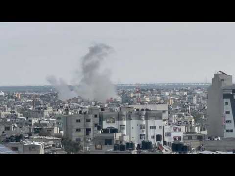 Smoke over Rafah, Khan Yunis after airstrikes