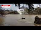 En Vendée, l'eau monte a Mareuil-sur-Lay-Dissais après la tempête Louis