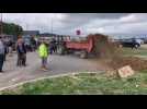 Action des agriculteurs à Clermont-L'Hérault et opération escargot sur l'A75