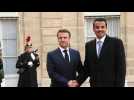 Emmanuel Macron receives the Emir of Qatar at the Elysee Palace