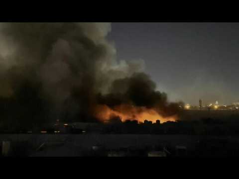 Fire breaks out at second-hand clothes market in Iraq's Arbil
