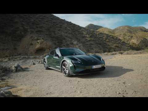 The new Porsche Taycan Turbo Cross Turismo Design Preview in Oak Green