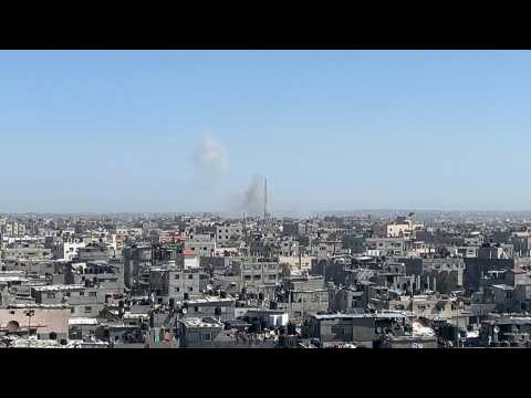 Smoke billows following Israeli strike on Rafah