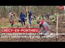 Les collégiens de Crécy-en-Ponthieu plantent la forêt de demain dans le cadre de l'opération Un jeune, un arbre.