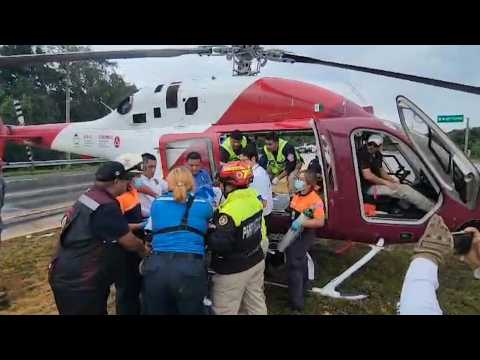 Helicopter transports people injured in deadly Mexico road crash