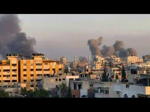 Smoke billows over Gaza City following Israeli strikes
