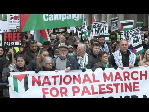 Pro-Palestinian protesters march through London