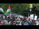 Pro-Palestinian protest outside White House Correspondents' Association dinner venue