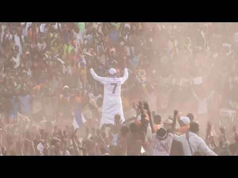 Chad presidential hopeful Masra arrives at huge campaign rally