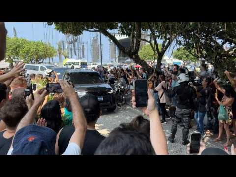 Madonna arrives at the Copacabana Palace in Rio de Janeiro