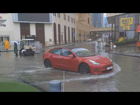 Dubai streets flooded as heavy rain returns to desert UAE
