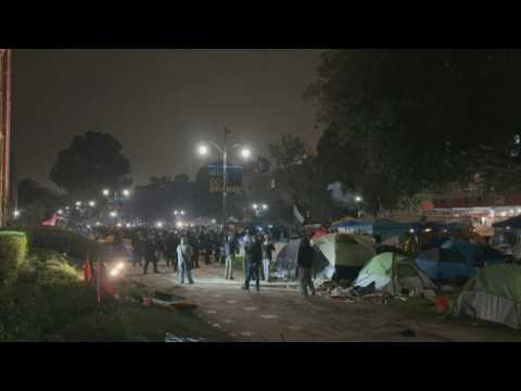 Police and protesters clash at UCLA in campus unrest over Gaza