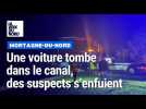 Une voiture tombe à l'eau à Mortagne-du-Nord, deux jeunes aperçus en train de s'enfuir