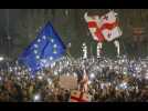 VIDÉO. Les Géorgiens manifestent contre un projet de loi liberticide et chantent l'hymne européen