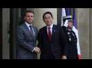 France's Macron receives Japanese PM at the Elysee