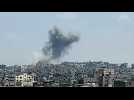 Large plume of smoke rises after strike in Gaza's Jabalia
