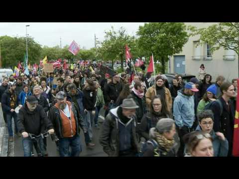 May Day: start of the demonstration in Rennes, Brittany
