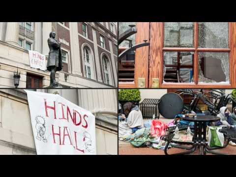 New York: Images of Columbia campus after activists seized building
