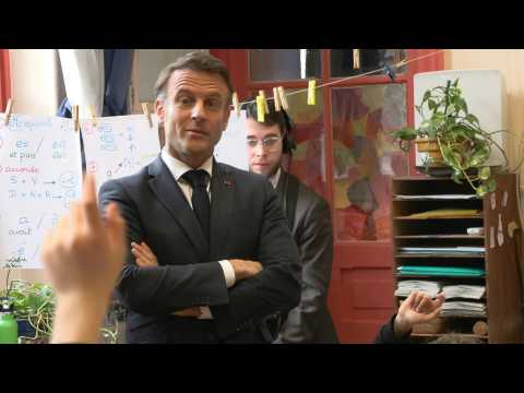 President Macron meets with Ecole Blanche students