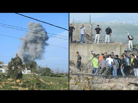 Smoke billows after Israeli strike on Lebanon's Marjayoun