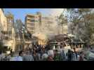 Scene after deadly Israeli strikes near Iranian embassy in Syrian capital