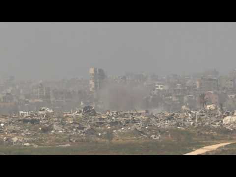 Smoke rises from northern Gaza, seen from Israel