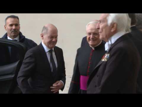 German Chancellor Olaf Scholz arrives at the Vatican to meet Pope Francis