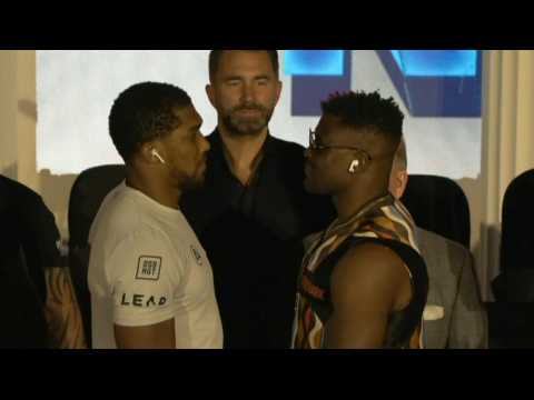 Anthony Joshua and Francis Ngannou face off ahead of clash in Riyadh