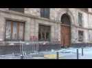 Mexico: Damage to presidential palace entrance after protest for missing students